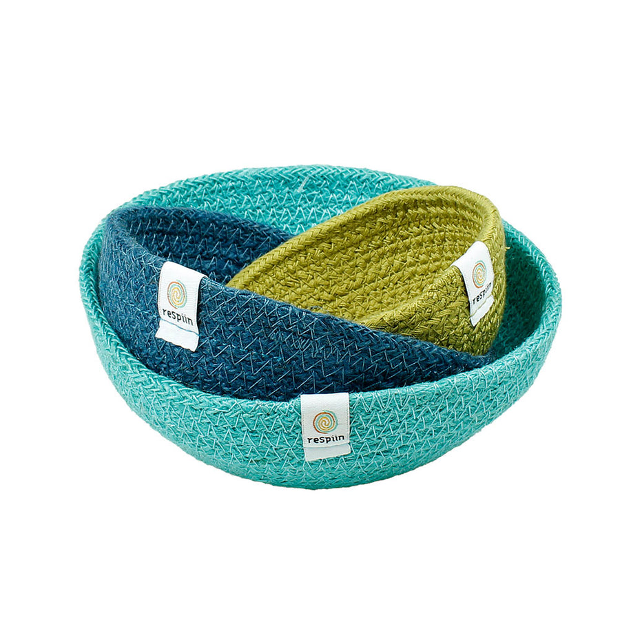 Ensemble de mini bols multicolores en jute ReSpiin