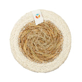 ReSpiin Jute & Seagrass Coaster - White