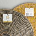 Set de table ReSpiin en jute spiralé naturel/jaune