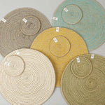 Set de table ReSpiin en jute spiralé naturel/jaune