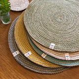 Set de table ReSpiin en jute spiralé naturel/jaune