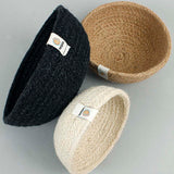 Respiin set of 3 natural mini bowls in natural, cream and black colour 