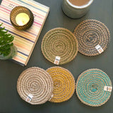 ReSpiin Spiral Jute Natural / Grey Coaster