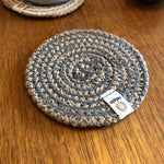 ReSpiin Spiral Jute Natural / Grey Coaster