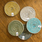 ReSpiin Spiral Jute Natural / Grey Coaster