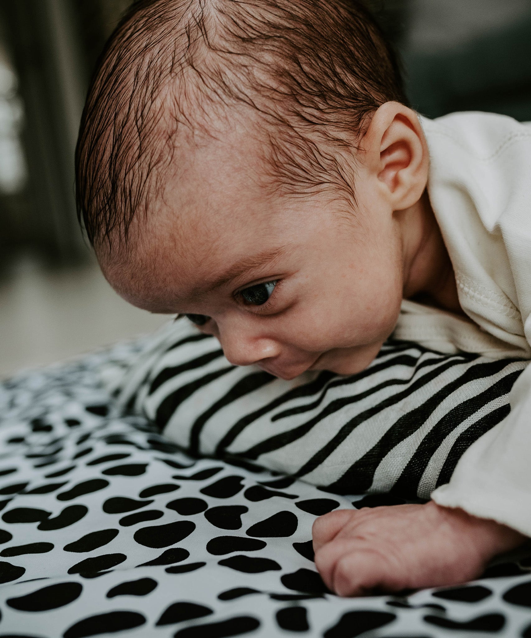  spotty Dalmatian print on the Etta Loves Reversible Organic Cotton Baby Play Mat - Animal Print