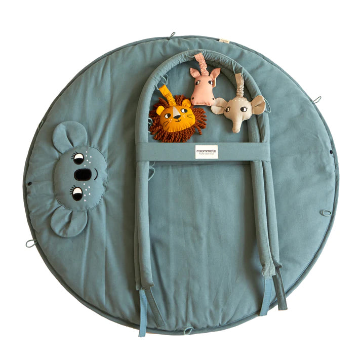 Roommate Baby Gym in a Koala design shown taken apart pictured on a plain background