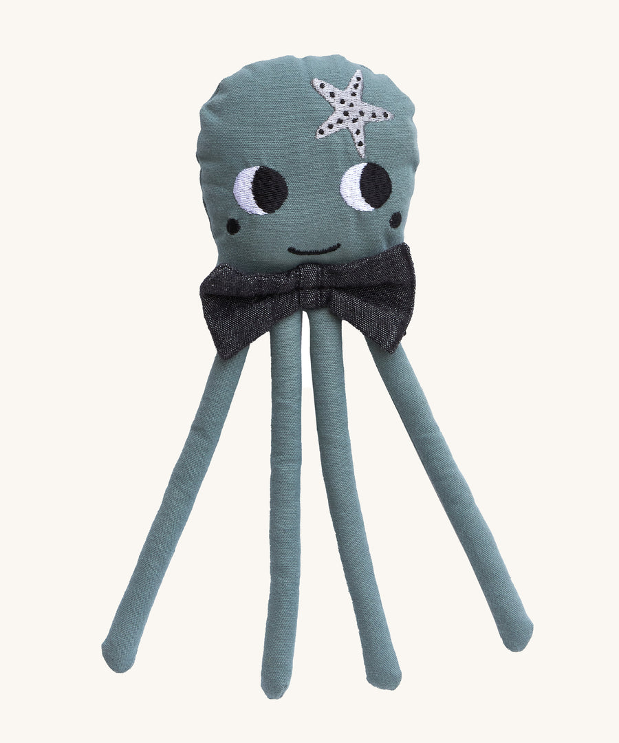 A Roommate octopus rag doll on a plain background. 