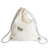 Roommate organic cotton childrens drawstring gym bag in the baby bugs print on a white background