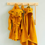 Peignoir de bain biologique jaune Roommate Kids - Tigre