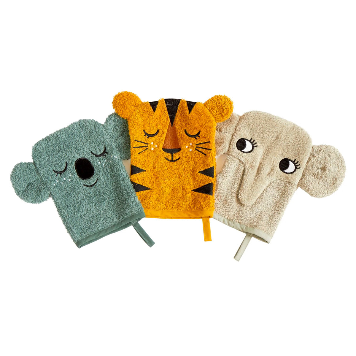 Roommate organic cotton baby gloves in the koala