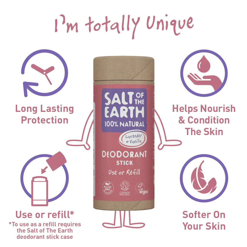 Salt of the Earth Lavender & Vanilla Deodorant Stick infographic