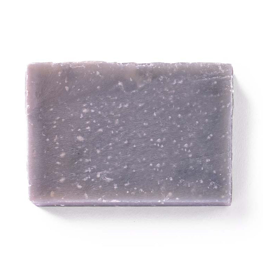 Hand Blocks Soap Bar and Box in Black Cherry on a white background