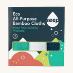 The seep company bamboo all purpose clothes 3 pack on a cream background