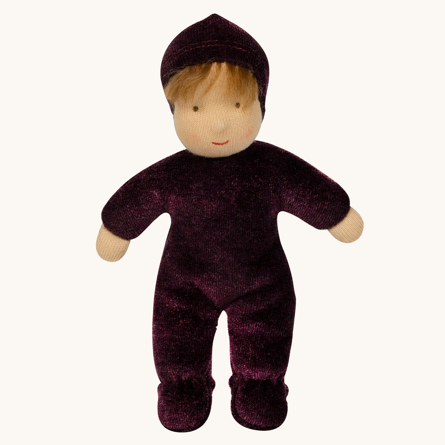 Senger small Moss Violet Doll. A velvety purple natural cloth doll