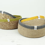 ReSpiin Medium Shallow Seagrass & Jute Basket