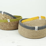 ReSpiin Medium Shallow Seagrass & Jute Basket