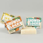 An image showing the three fragranced bars from the Shower Blocks Essential Oil Collection