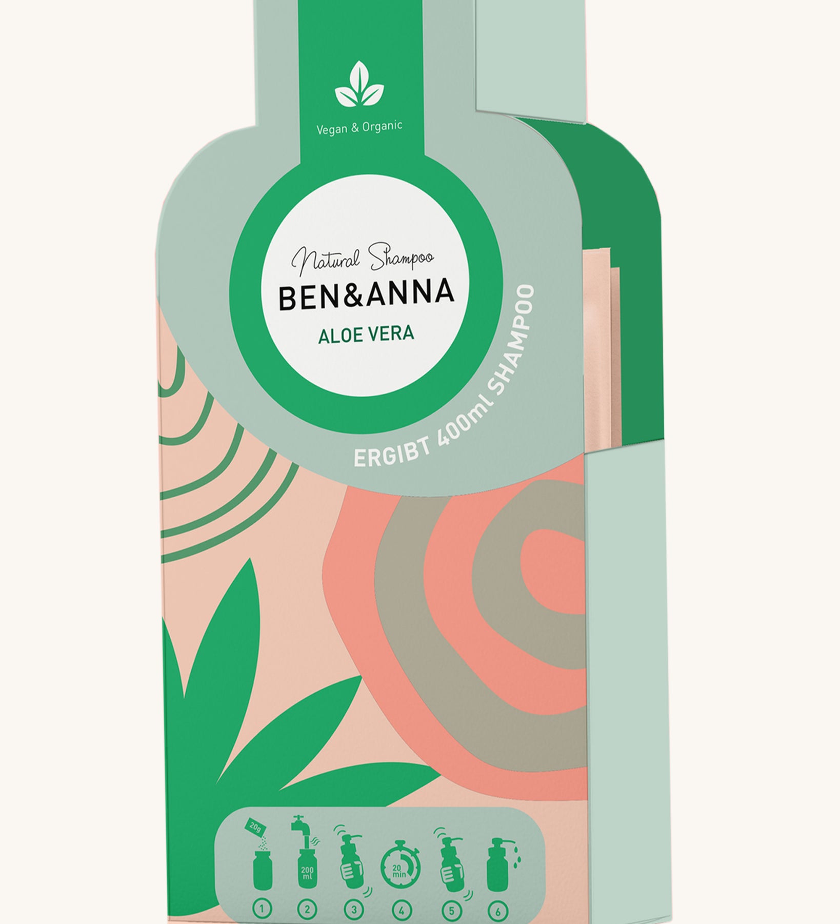 Ben & Anna Shampoo Flakes - Aloe Vera, on a cream background