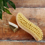 A Slice Of Green Wooden Scrubbing Brush - Plant-Based Bristles