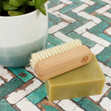 A Slice Of Green Wooden Nail Brush - Plant-Based Bristles