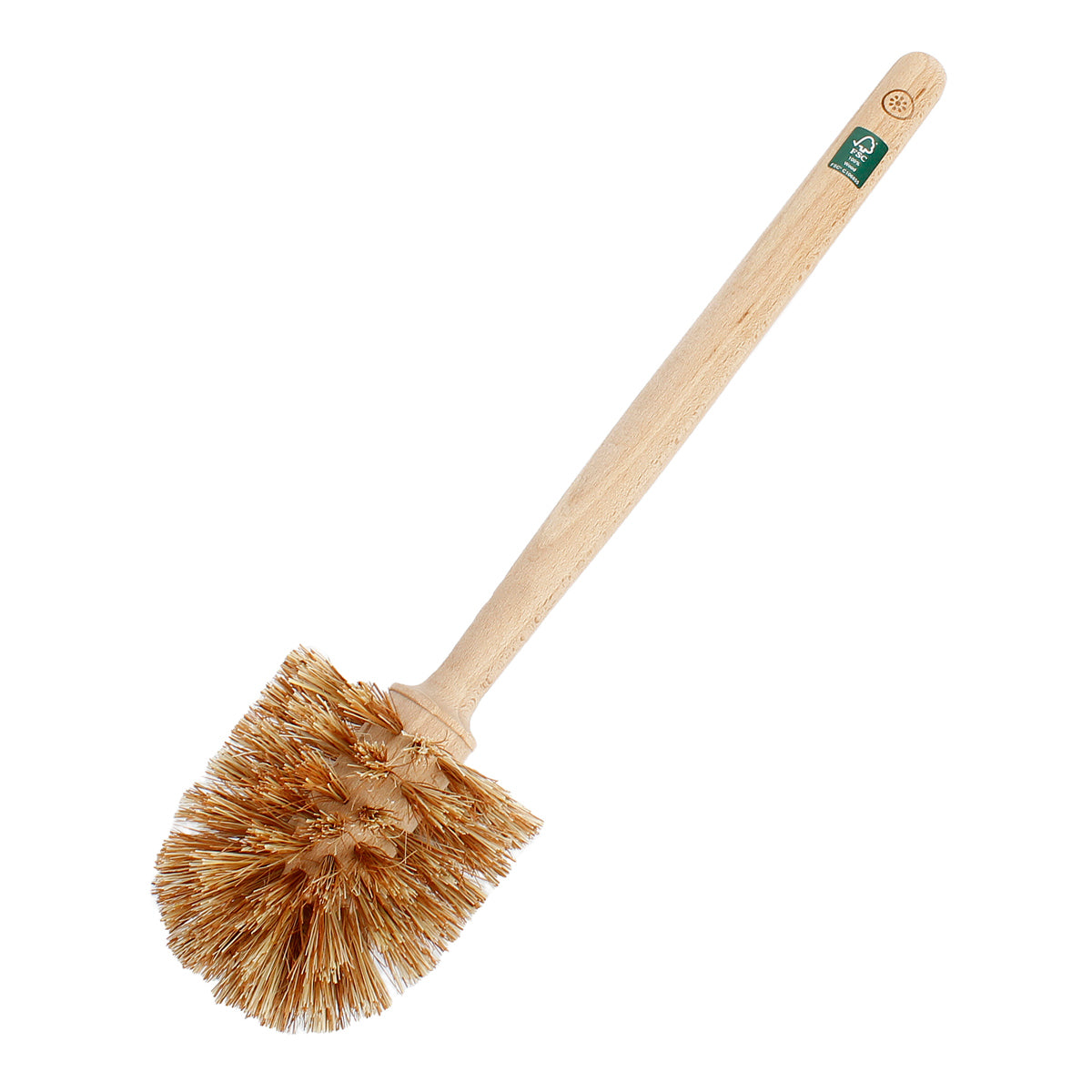 A Slice of Green FSC Certified wooden toilet brush with plant-based bristles on a white background