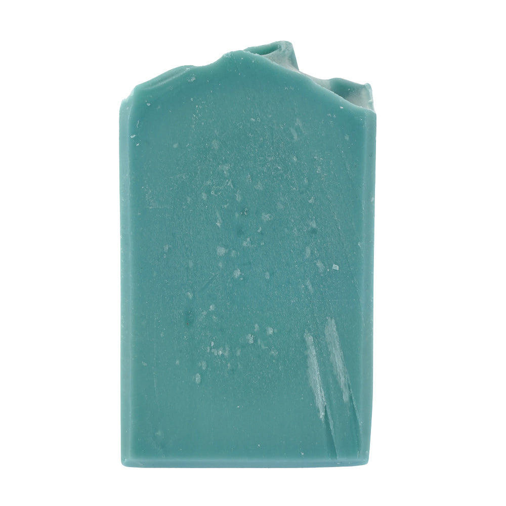 The soap mine lemongrass and spearmint solid shampoo bar on a white background