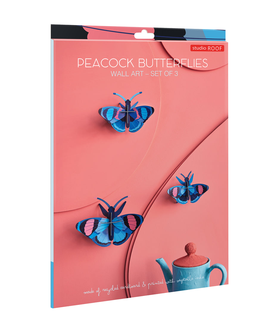 The Studio Roof Peacock Butterflies Cardboard Model - 3 Pack