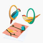 Studio Roof, Pop out Card, Paradise Birds Swinging Parakeets