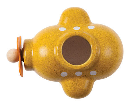 A top view image of the Plan Toys Submarine Bath Toy. 