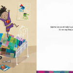 Pages of the Superjoe does not do cuddles childrens book on a white background