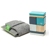 Tegu Magnetic Blocks Pocket Pouch - Blues 8 Piece