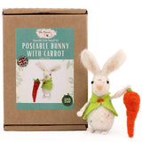 The Makerss - Small Poseable Bunny with Carrot Needle Felt Kit