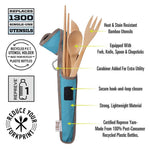 To Go Ware Indigo Bamboo Utensil Set