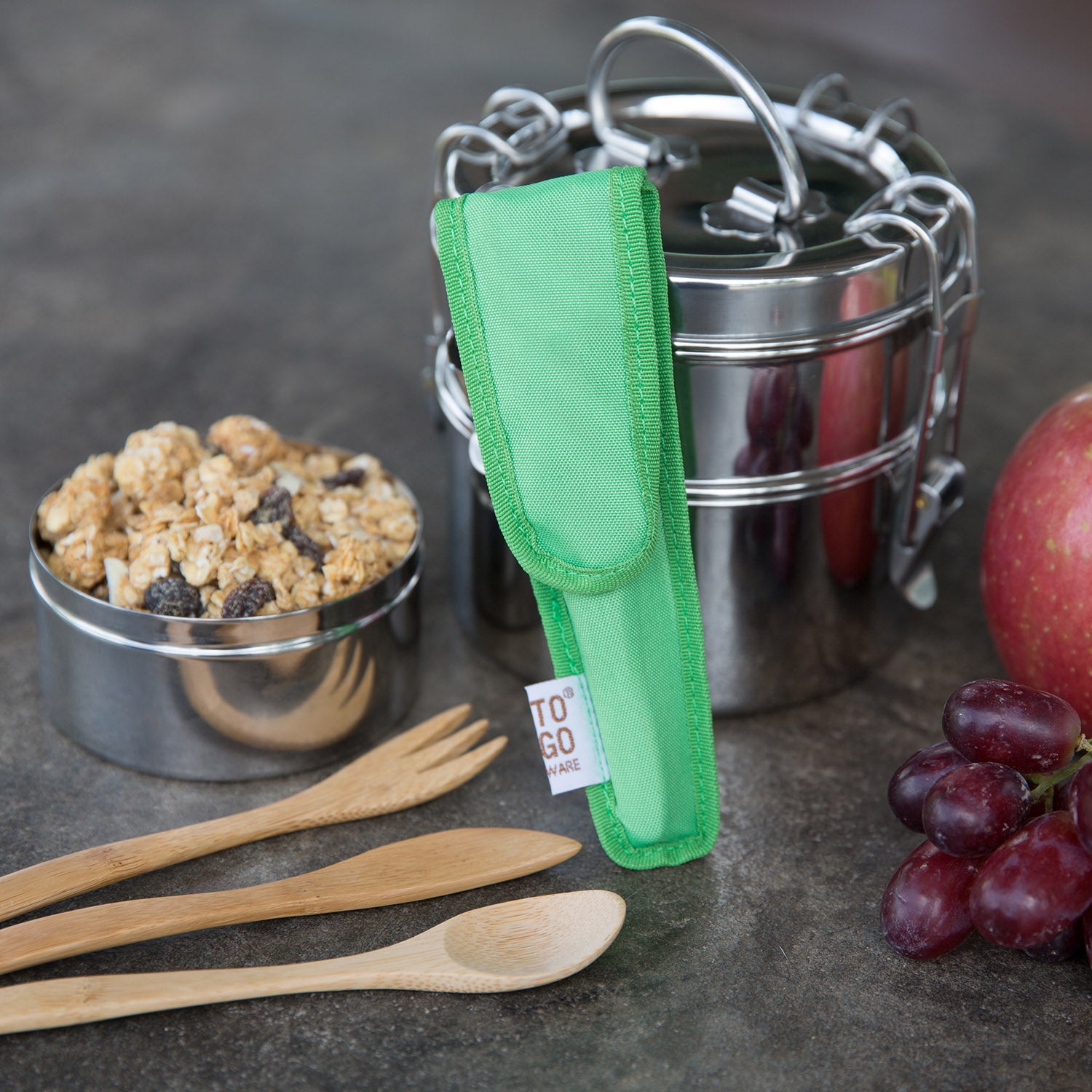 Children's bamboo utensil set with 1 x knife