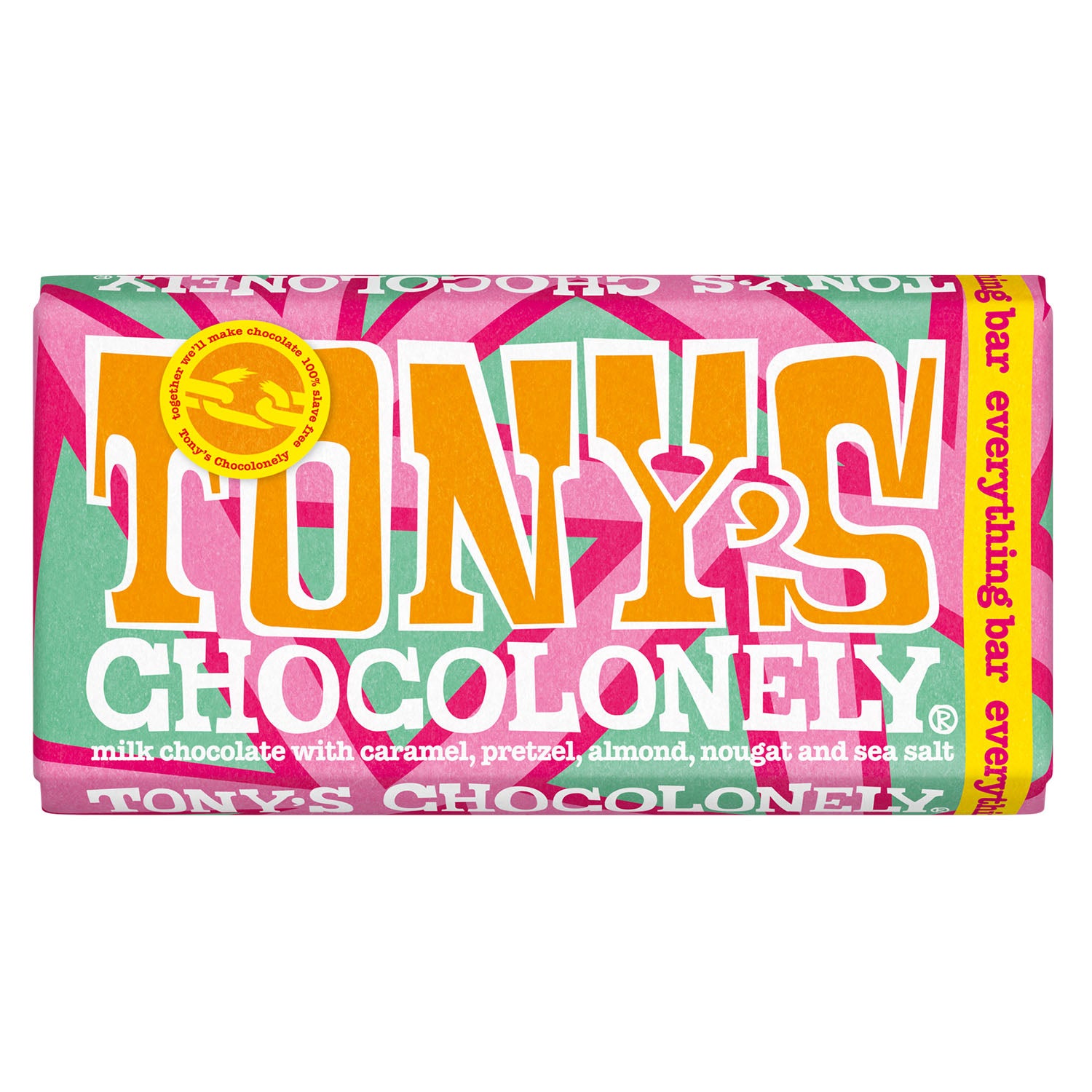 Tony's Chocolonely Fairtrade Chocolate Everything Bar with nougat