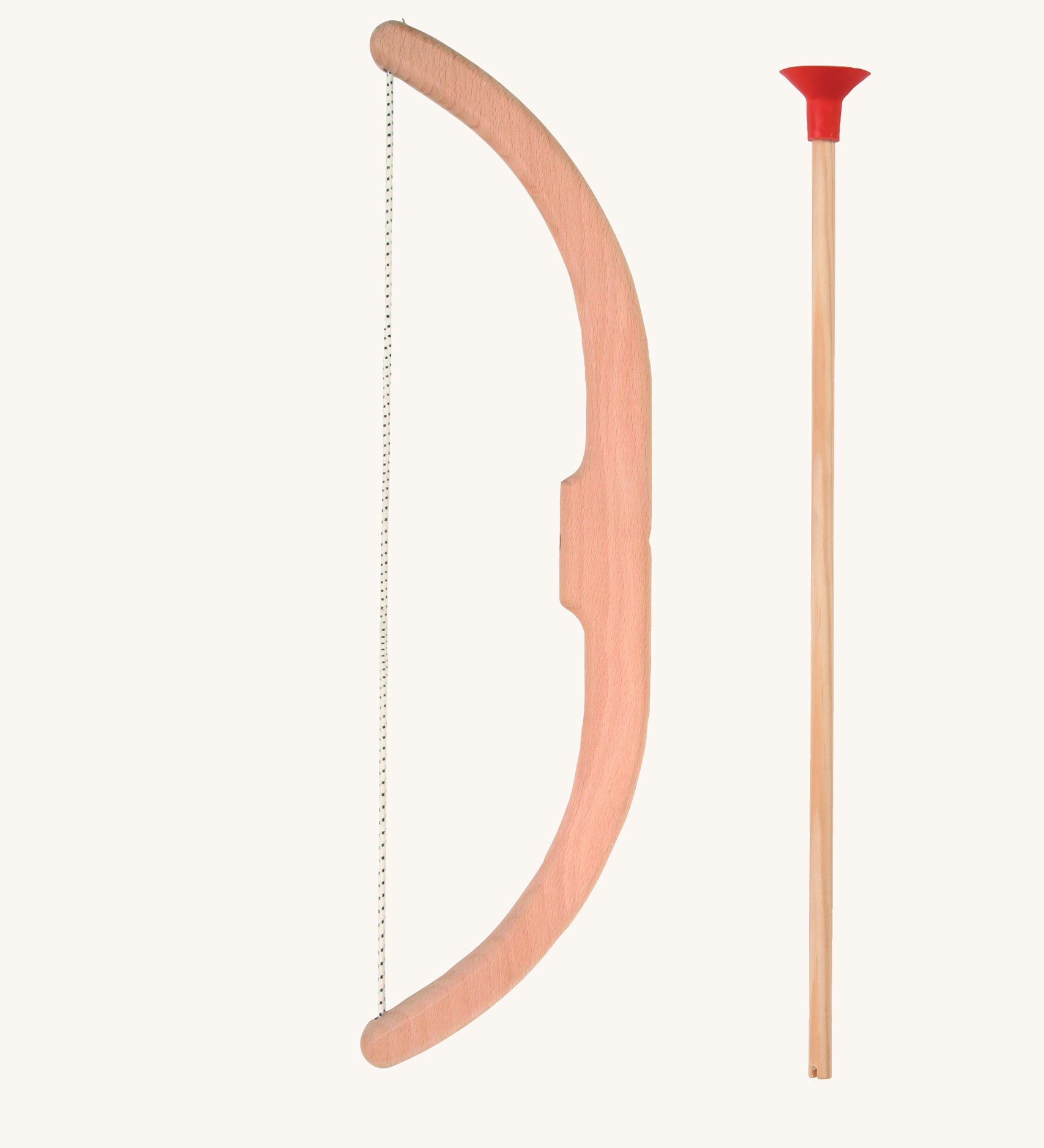 Vah Easy Aim Bow with Safety Arrows. The bhow is pictured next to one of the red tipped arrows.