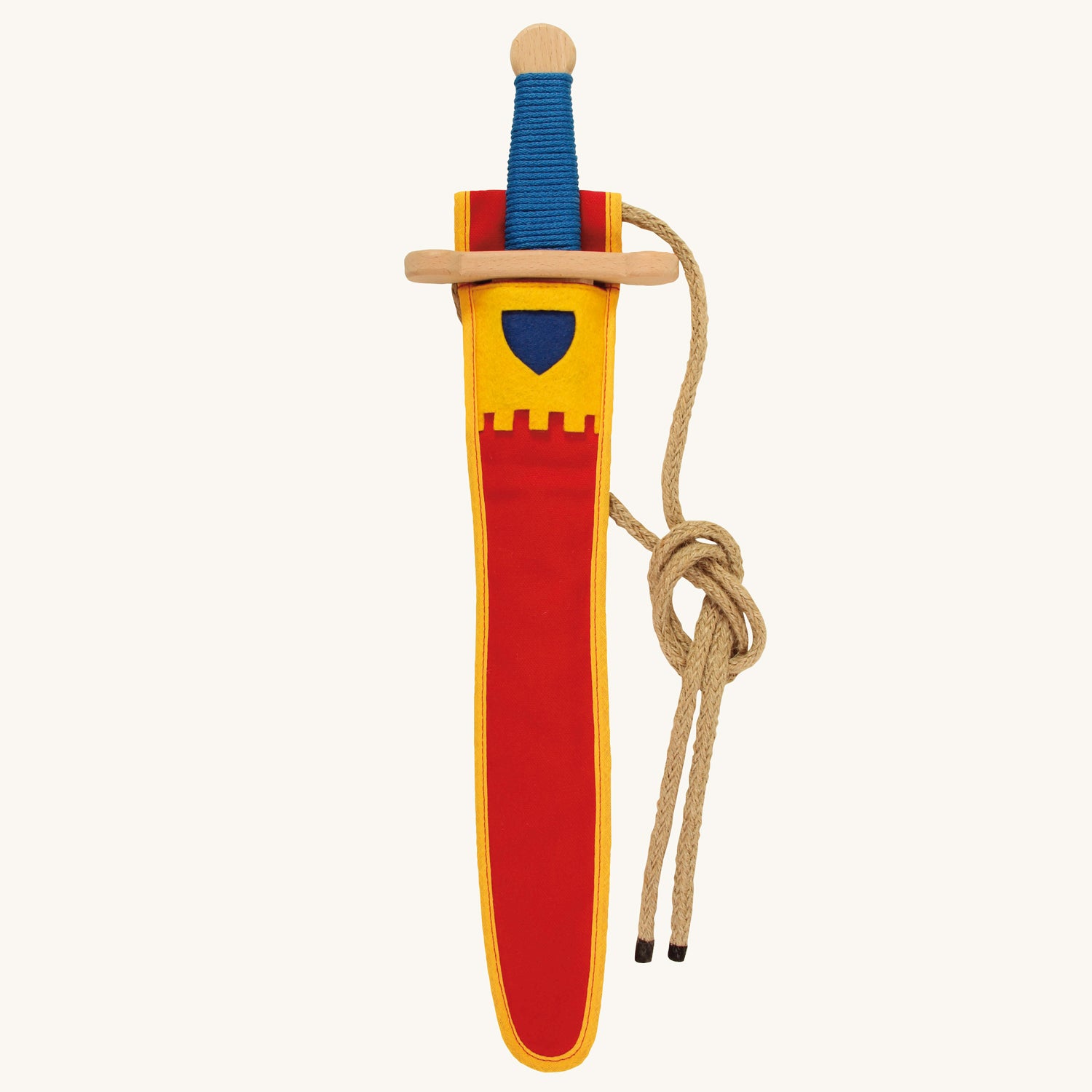 Vah Landsknecht Wooden Sword Set with a Red & Yellow pictured on a plain background