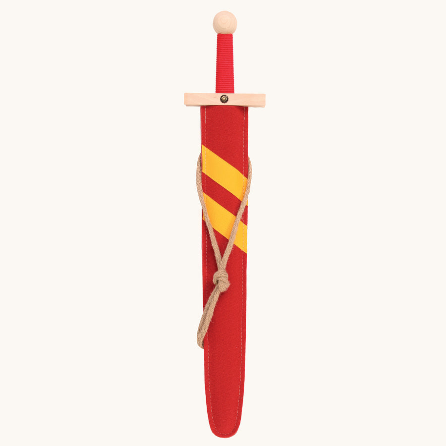 Vah Red Lancelot Wooden Sword Set pictured on a plain background