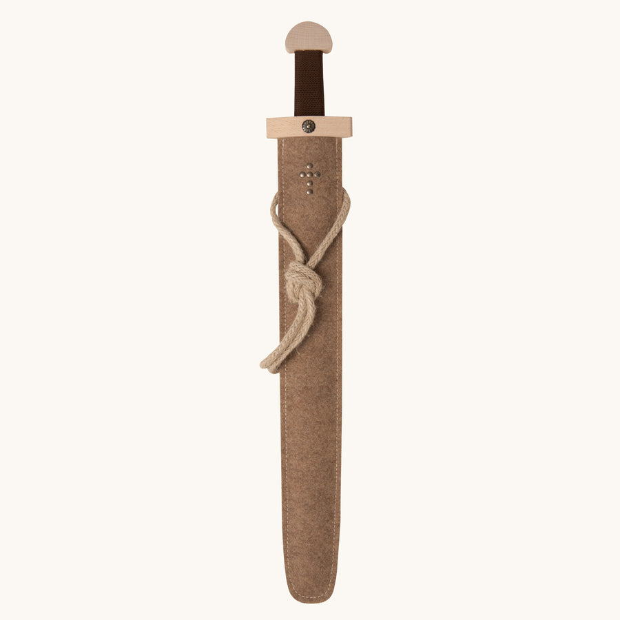 Vah Viking Wooden Sword Set with Felt Sheath 65cm pictured on a plain background