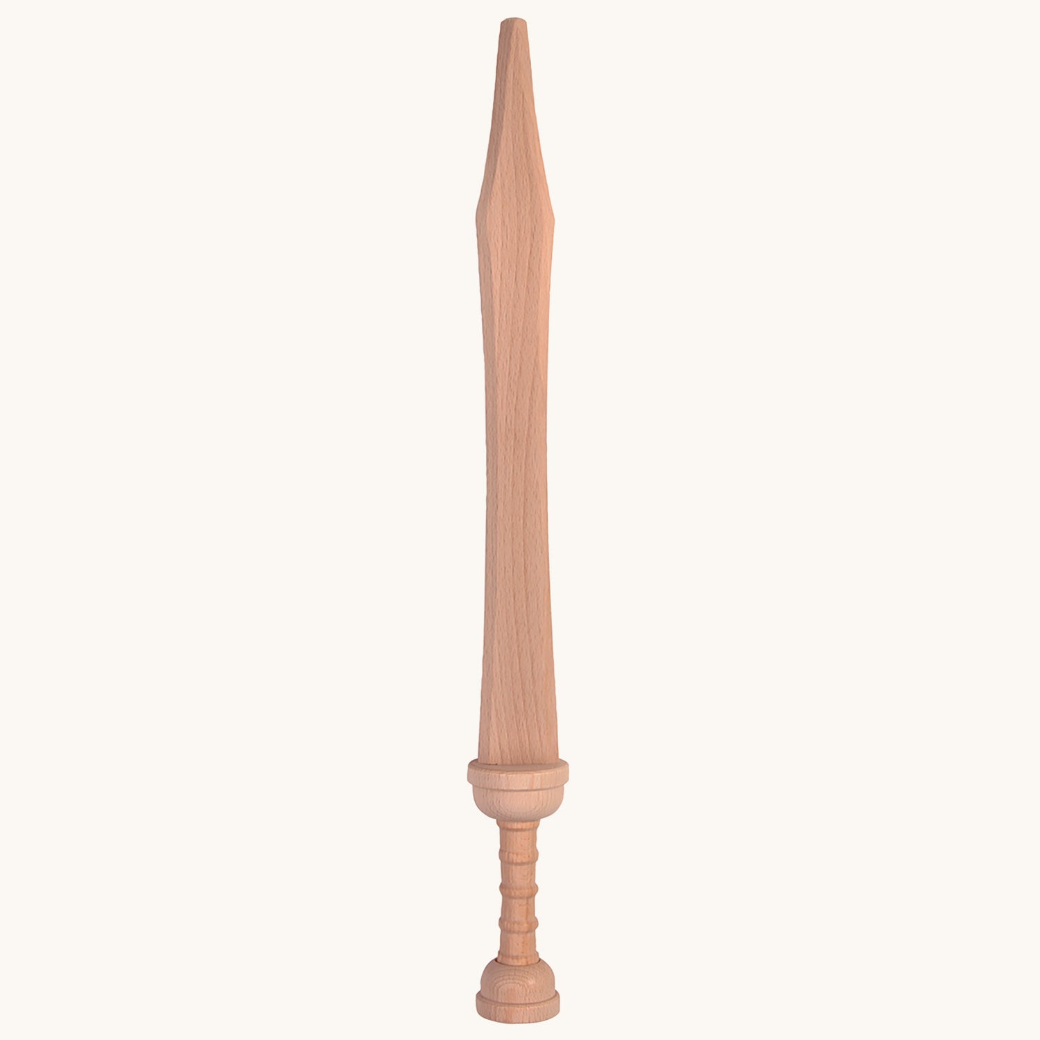 Vah Hand crafted Wooden Roman Aurelius Sword, on a cream background