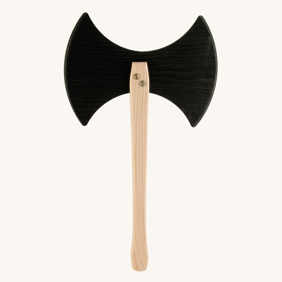 Vah Two-edged Wooden Viking Hatchet Toy pictured on a plain background