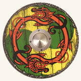 Vah Yellow & Green Viking Wooden Shield