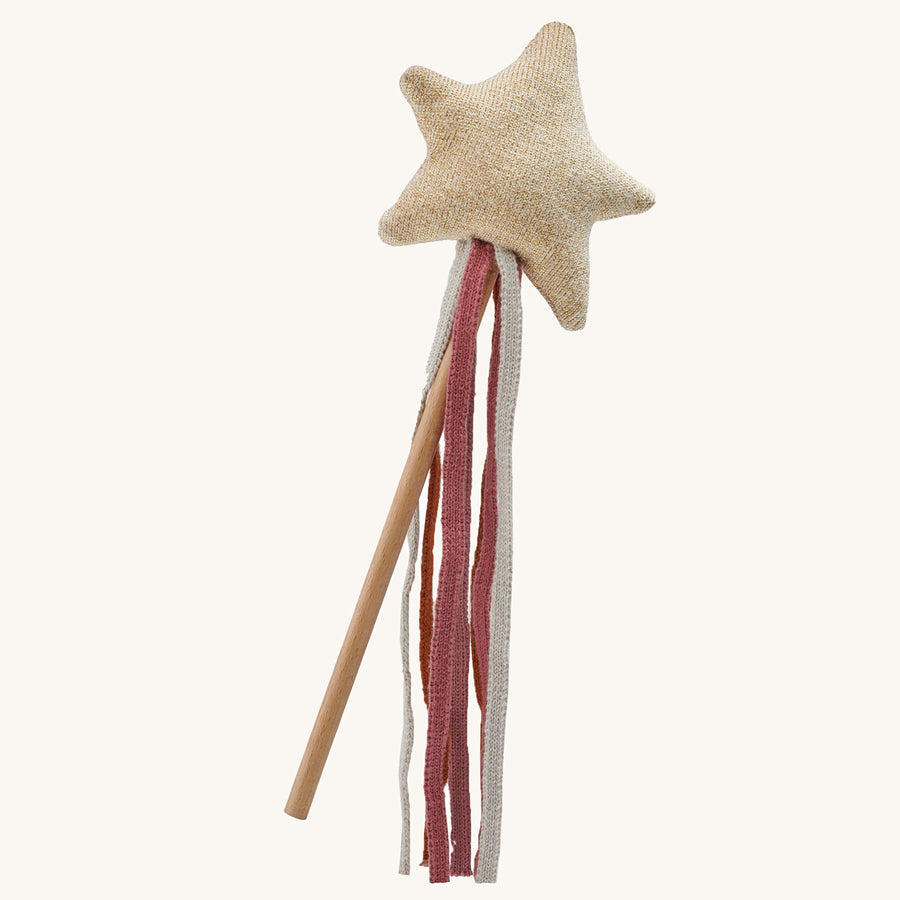 Avery Row Gold Kitted Sparkle wand Toy - Perfect for toddlers who love to play dress up. Wand has a gold knitted star