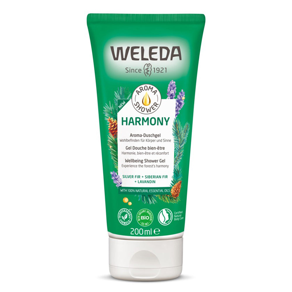 Weleda Harmony Wellbeing Shower Gel on a white background