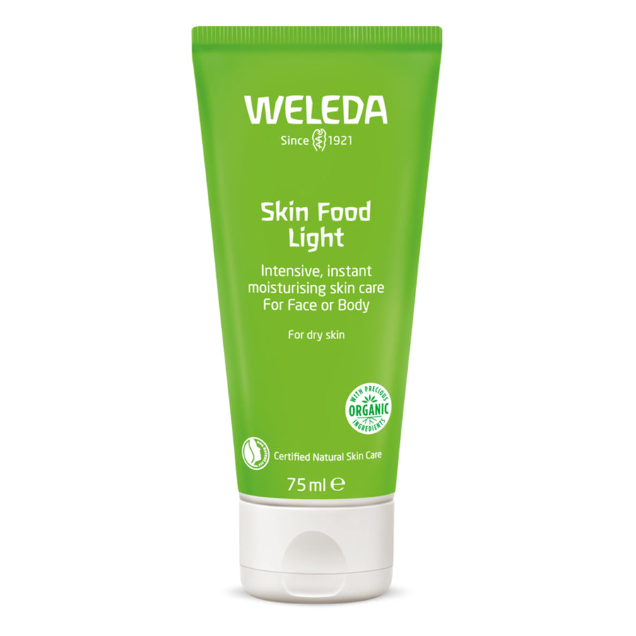 Weleda 75ml hydrating skin food light on a white background