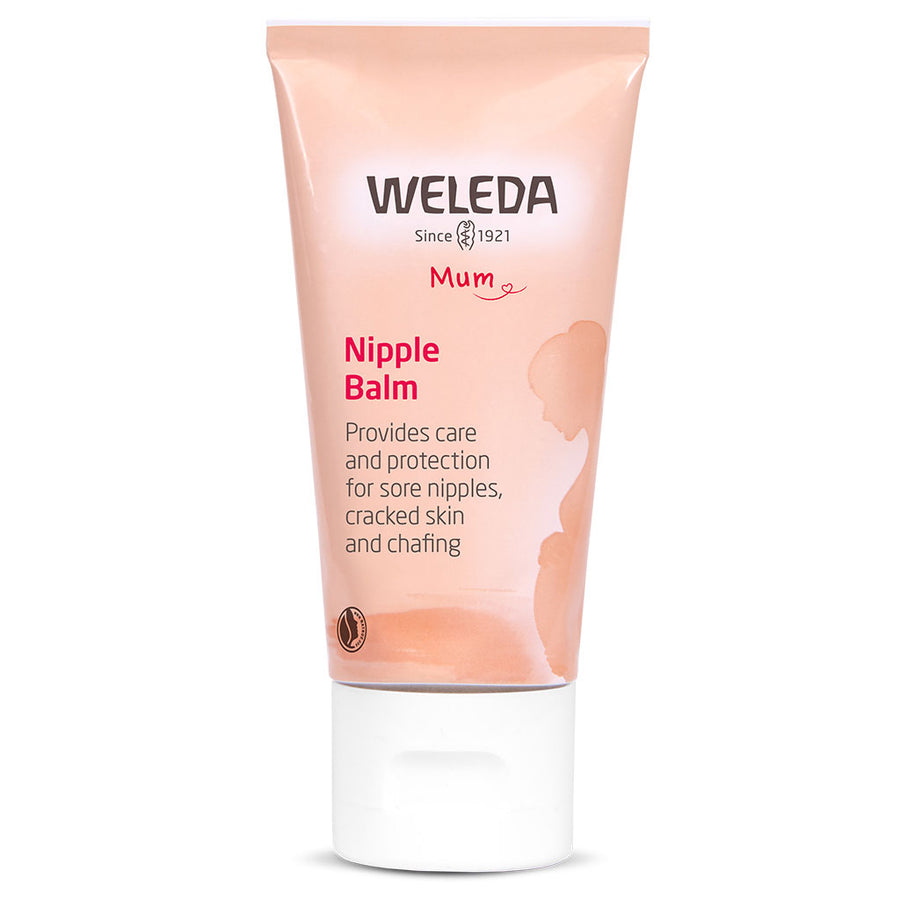 Weleda Nipple Balm 50g tube pictured on a plain white background