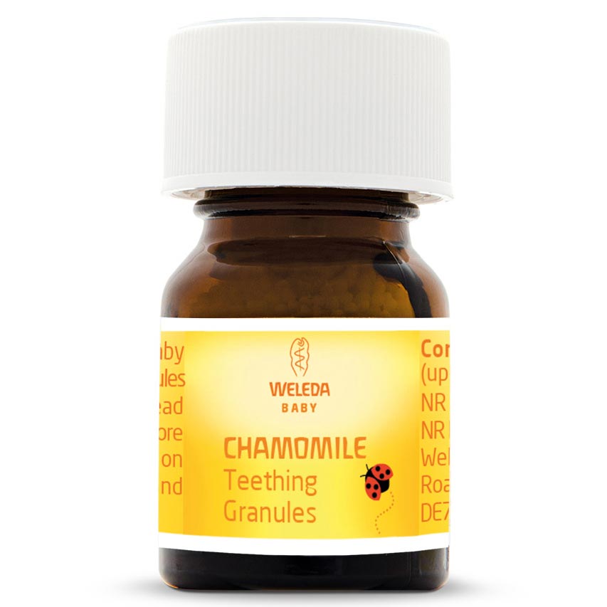 Weleda Baby Chamomilla 3X Homeopathic Teething Granules 15g on a white background