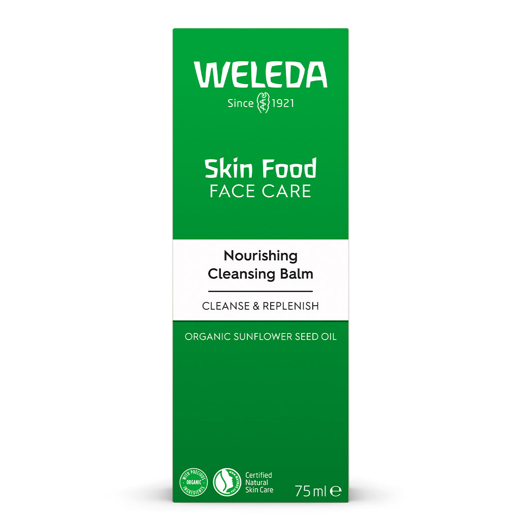 Weleda Skin Food Nourishing Cleansing Balm in a box pictured on a plain background