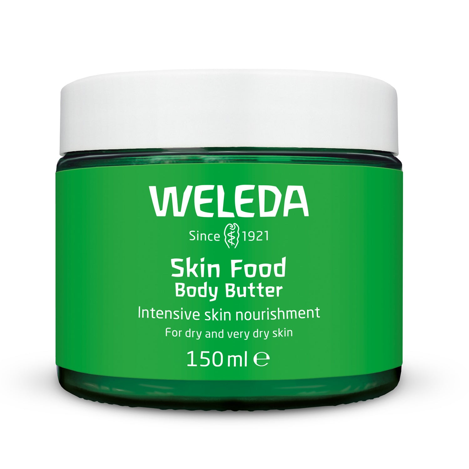 Weleda Skin Food Body Butter - 150ml on a plain background.